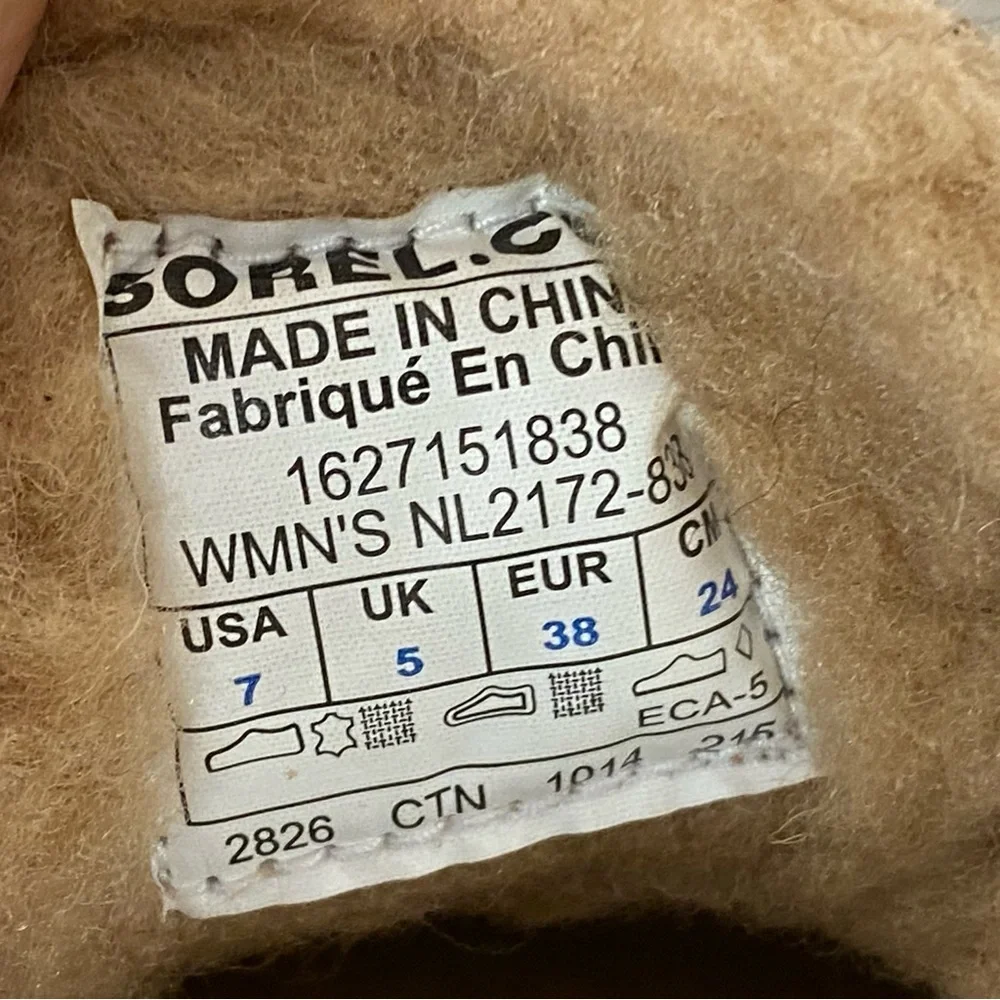 Sorel Tremblant Blanket Slipper Loafers Size 7 Brown Orange Sherpa Lined Moc - Picture 10 of 11